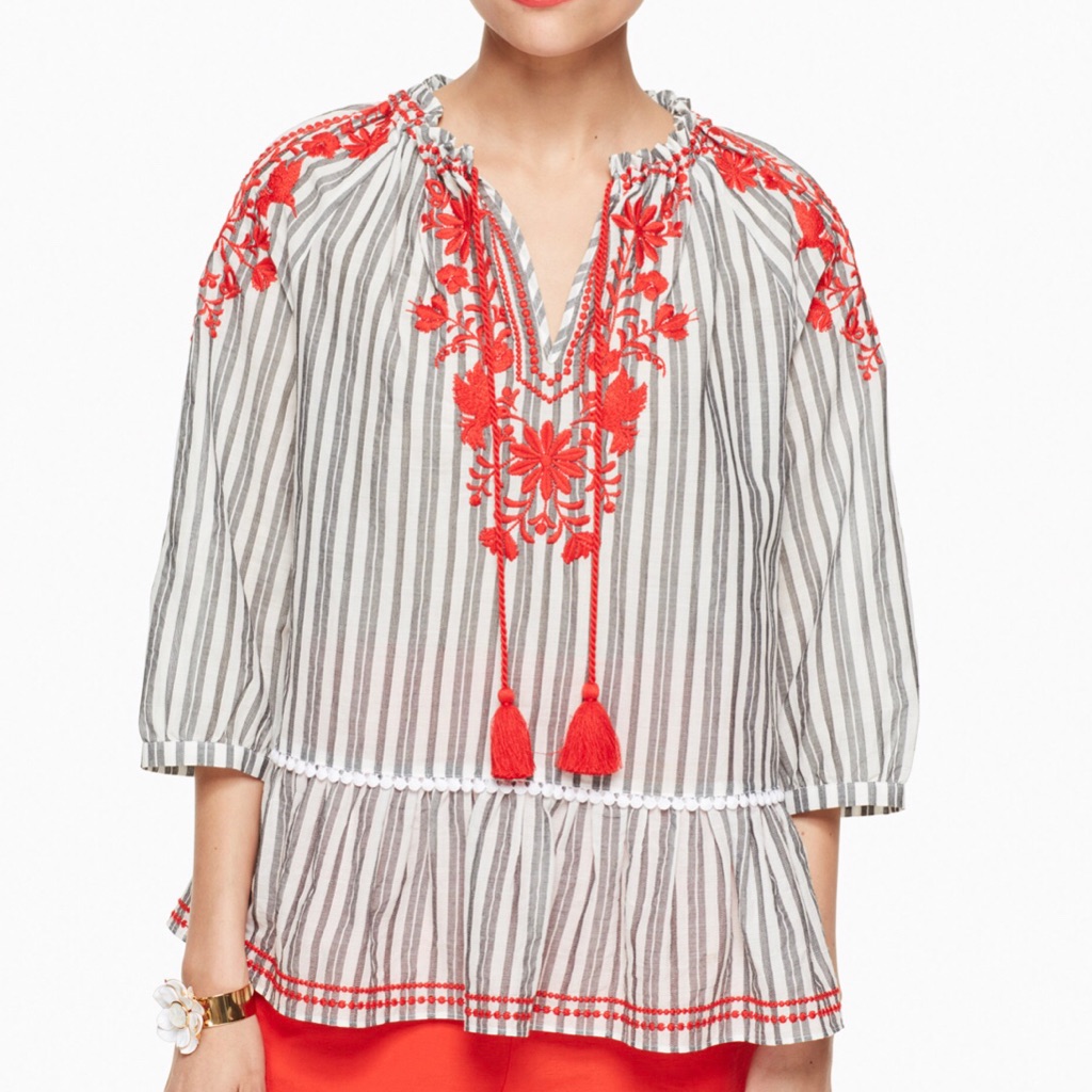 Broome Street Kate Spade | Embroidered Top S